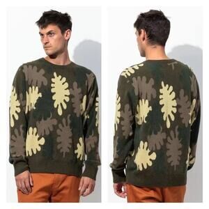 Banks Journal Camino Knit Sweater In Dark Olive Size L